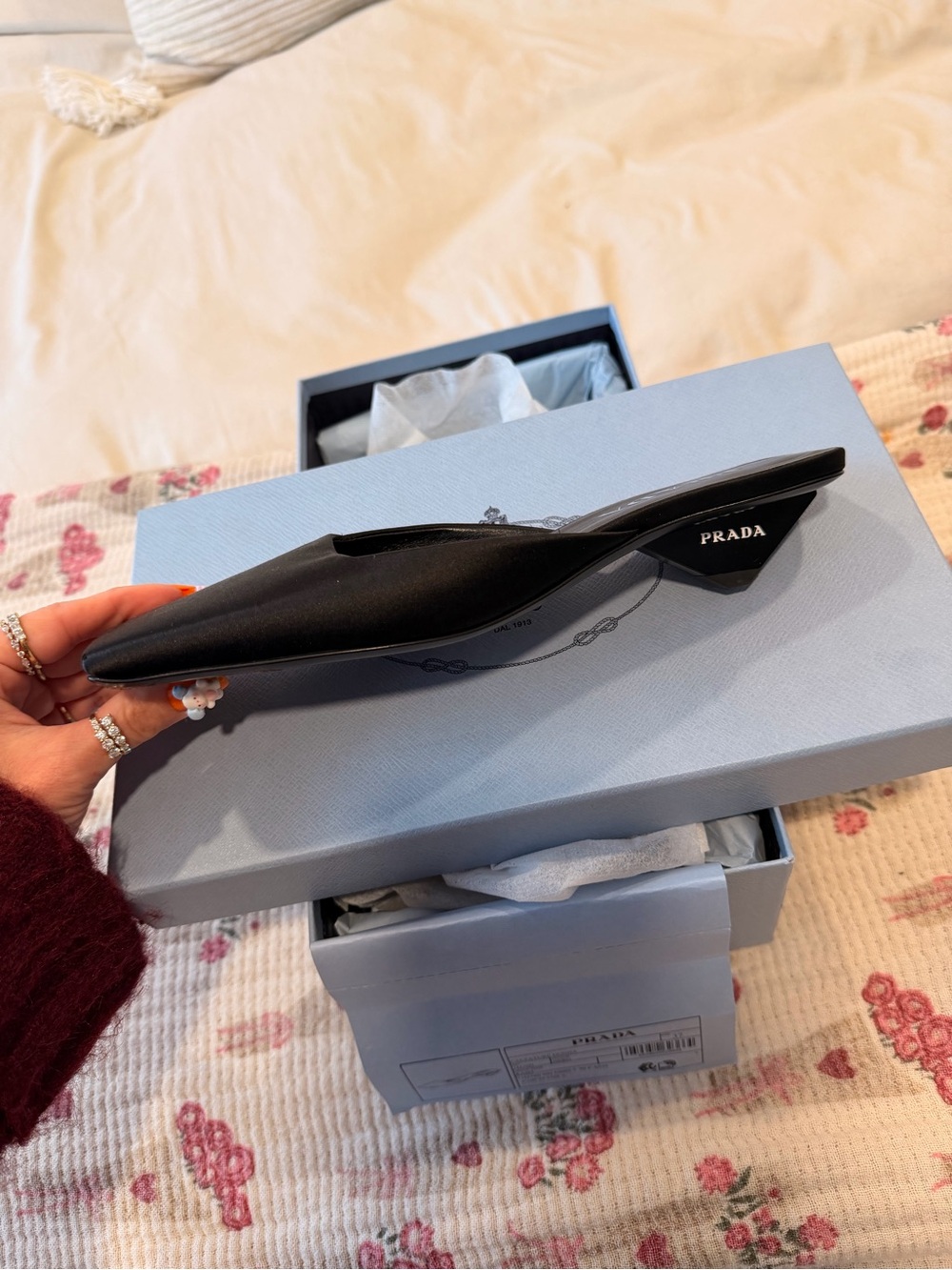 Prada Black Square-Toe Slip-On Mule - Picture 5 of 5